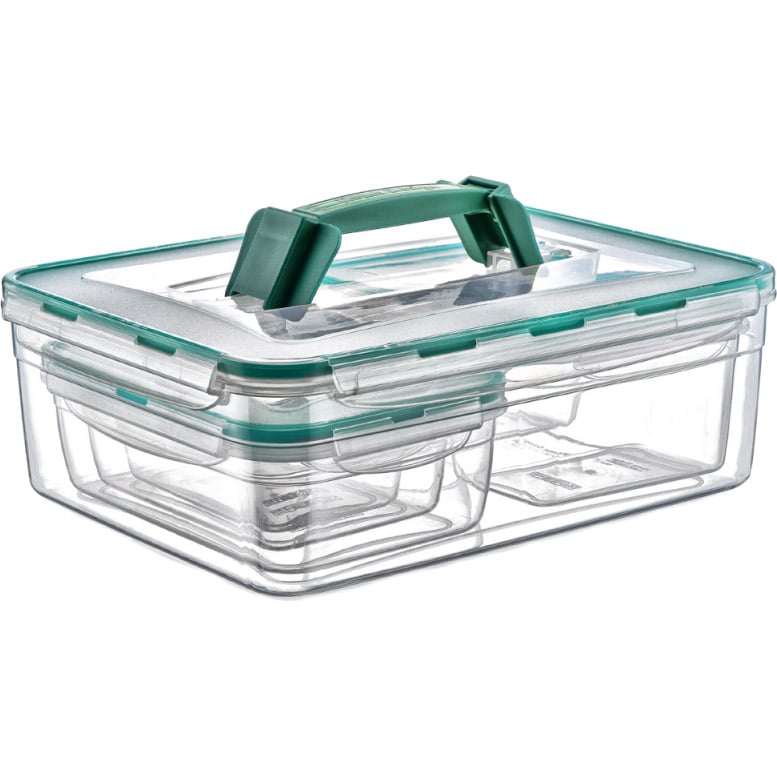 Набір контейнеров Irak Plastik Fresh Box Kombi Set, з ручкою, 9,5 л, прозорий (LC380) - фото 1