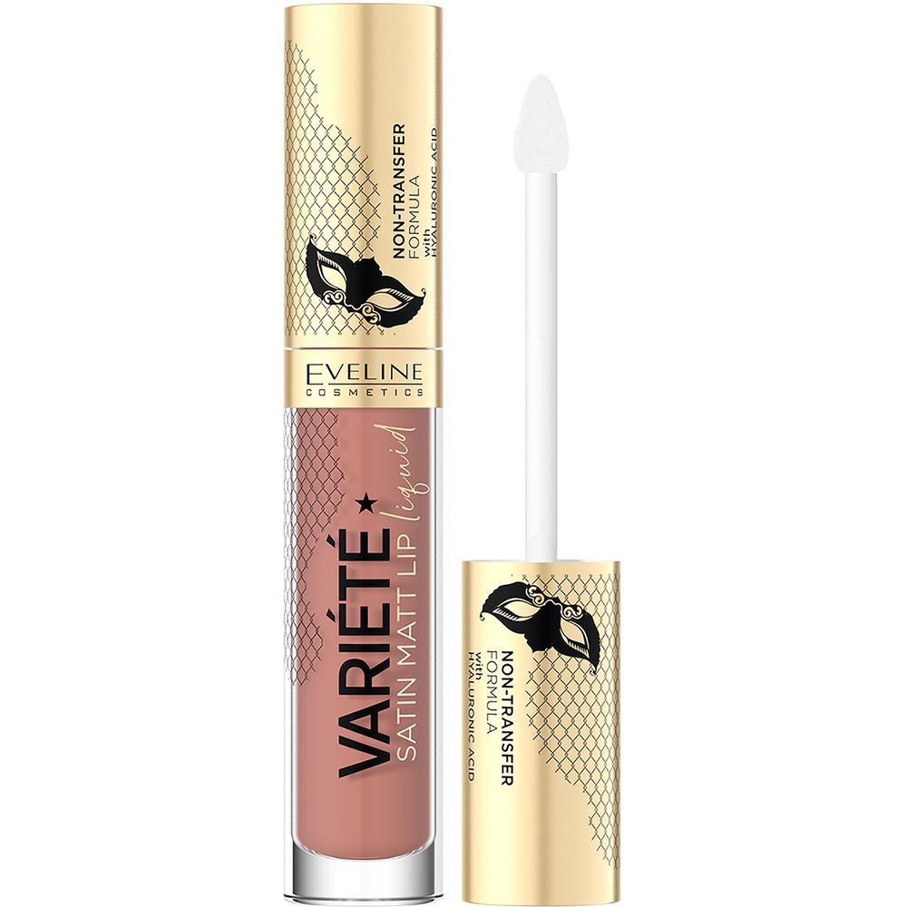 Рідка помада для губ Eveline Cosmetics Variete Satin Matt Lip 01 Caramel Cake 4,5 мл - фото 1