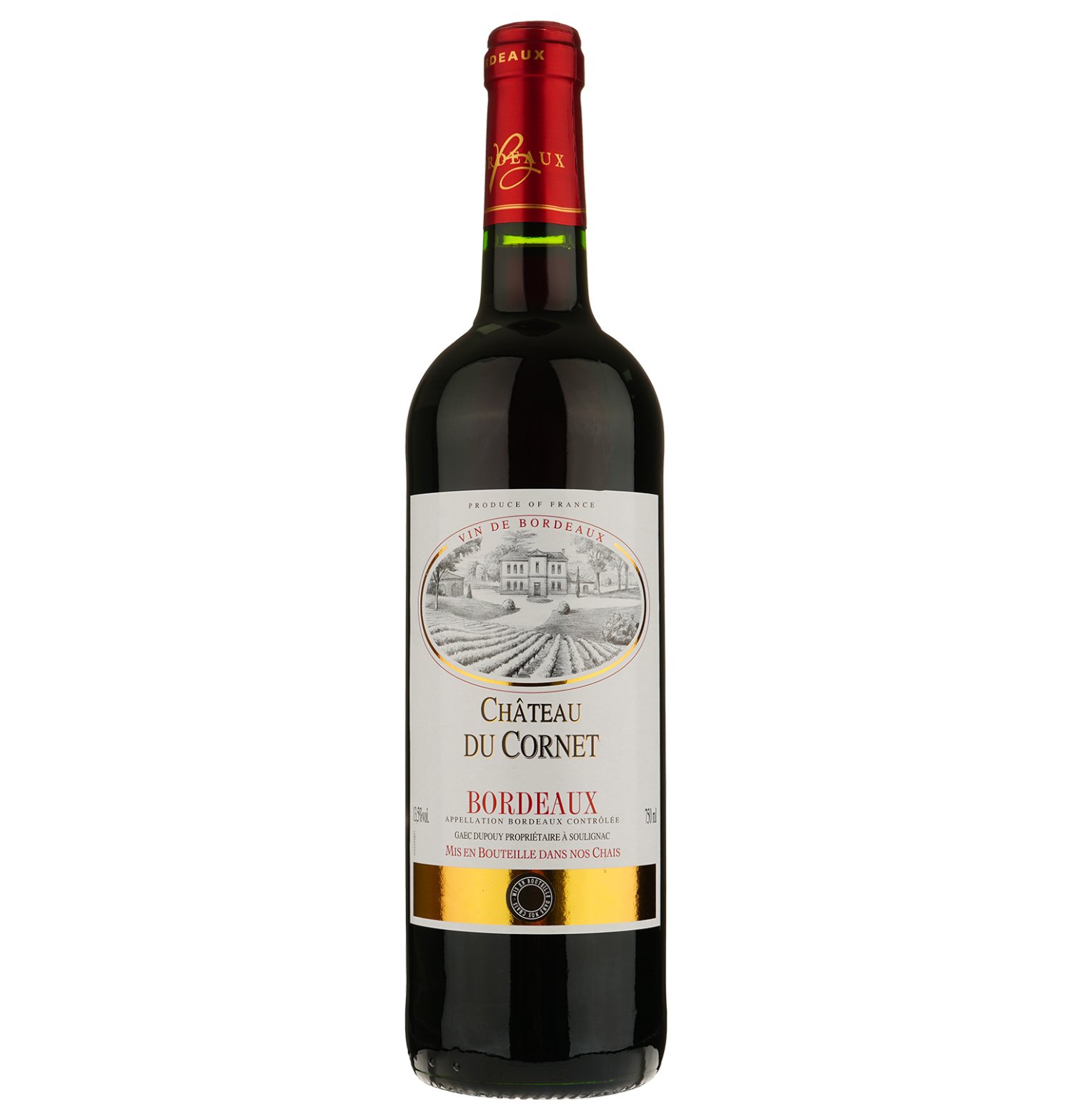 Вино Chateau Du Cornet AOP Bordeaux, красное, сухое, 0,75 л (917815) - фото 1