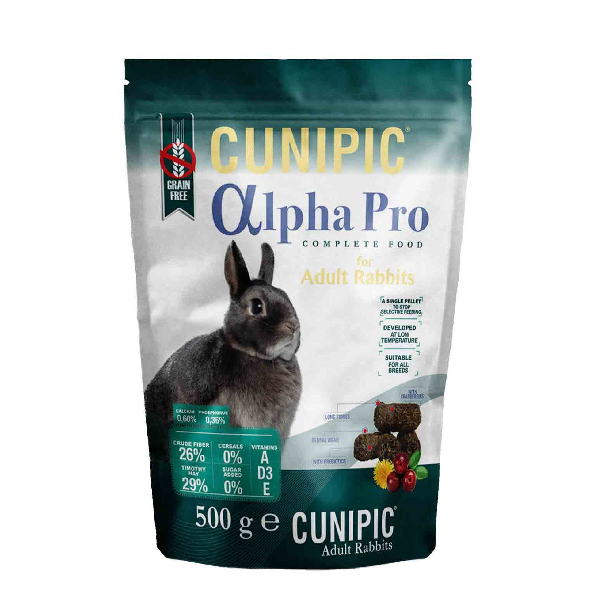 Корм Cunipic Alpha Pro для дорослих кроликів з 6 місяців, 500 г (ALCOAD5) - фото 1