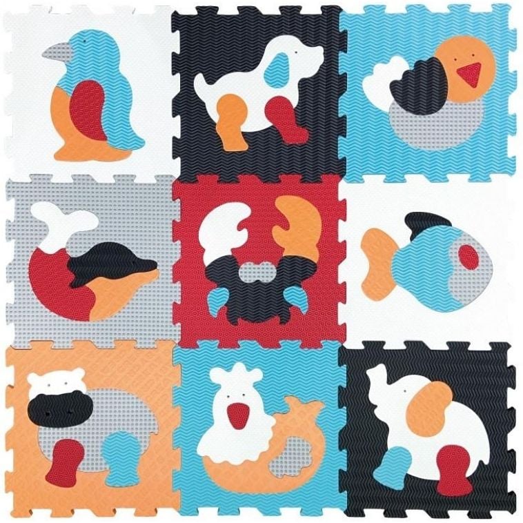 Дитячий розвиваючий ігровий килимок-пазл Baby Great Улюблені тварини, 92х92 см (GB-M2006) - фото 1