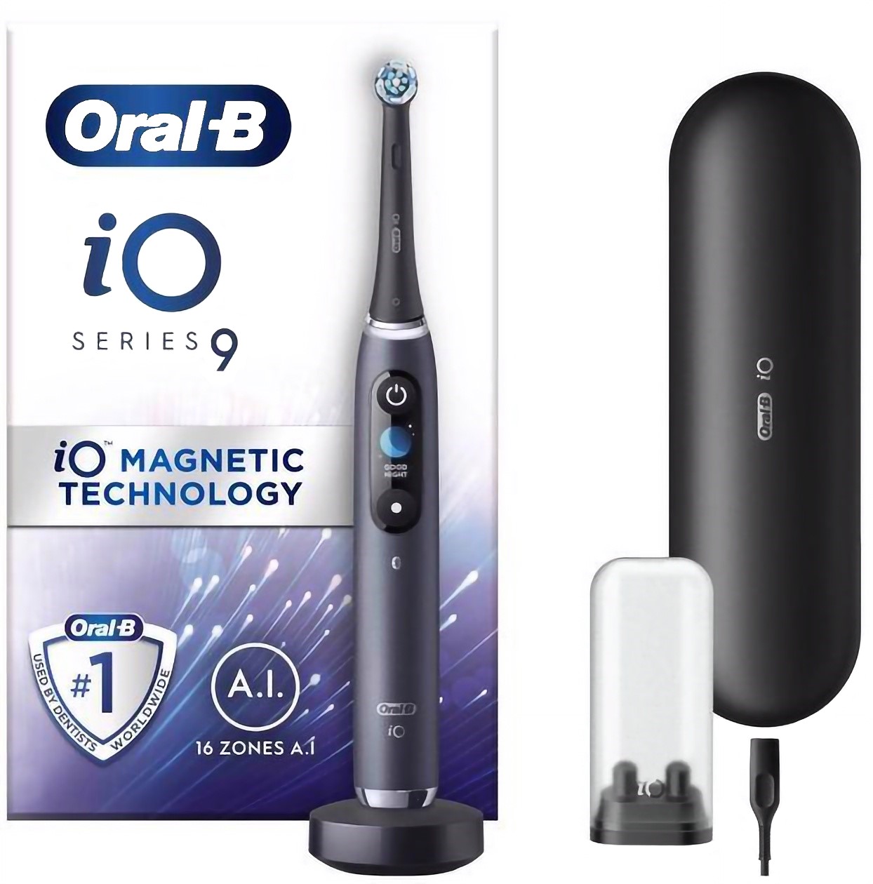 Електрична зубна щітка Oral-B iO Series 9 Black, IOM9.1B2.2AD типу 3758 - фото 1