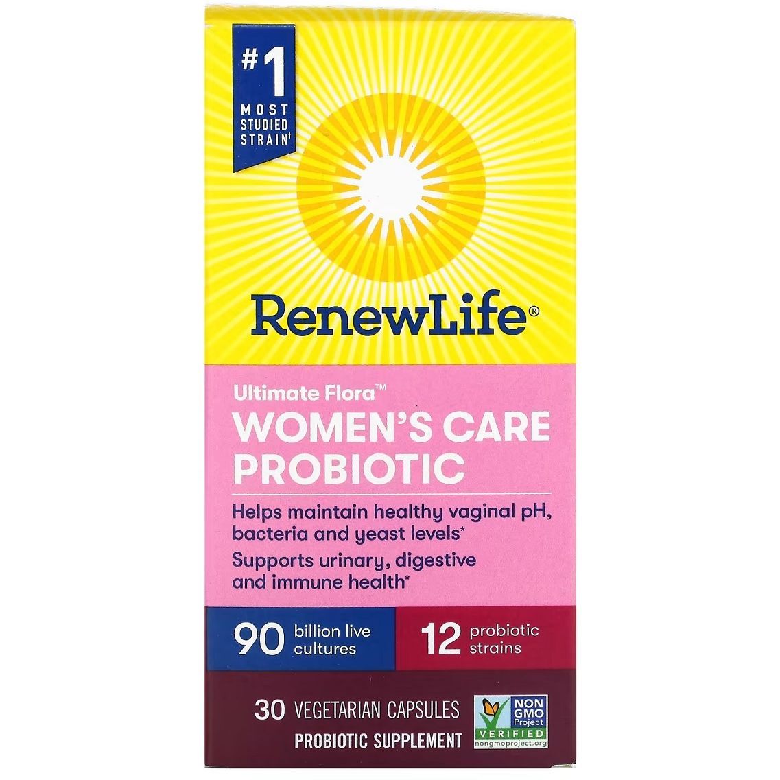 Пробиотик для женщин Renew Life Ultimate Flora Women's Care Probiotic 90 млрд 30 вегетарианских капсул - фото 1