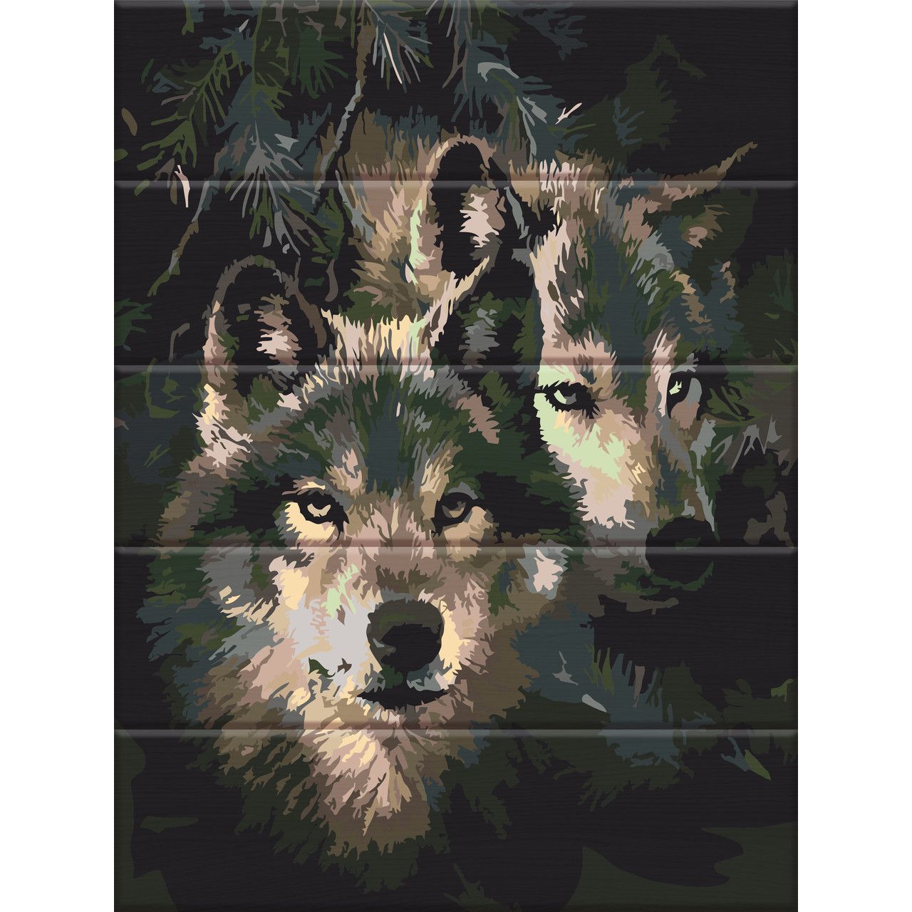 Картина по номерам на дереве Сила волка ArtStory 30х40 см разноцветная 000221542 - фото 1