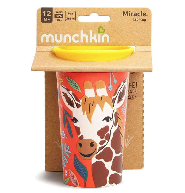 Чашка-непроливайка Munchkin Miracle 360 WildLove Жираф, 266 мл, желтый (051835) - фото 4