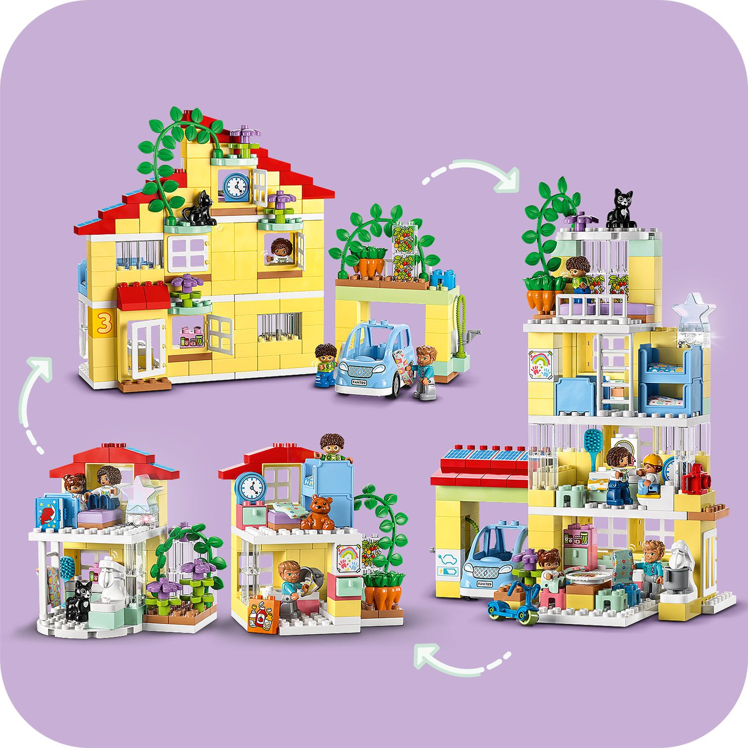 Конструктор LEGO DUPLO Town Семейный дом 3 в 1, 218 деталей (10994) - фото 8