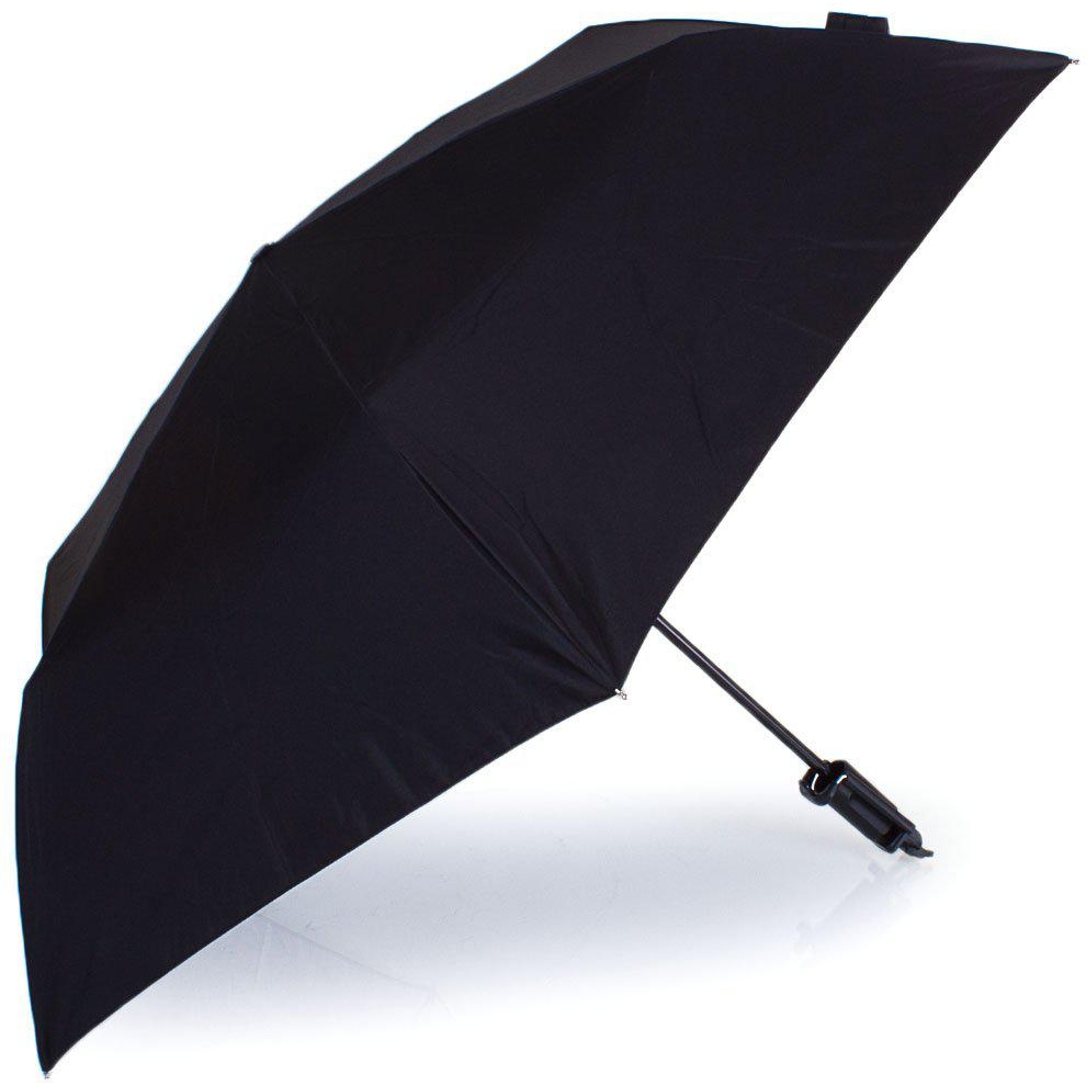 Жіноча складана парасолька механічна Happy Rain 91 см чорна - фото 1