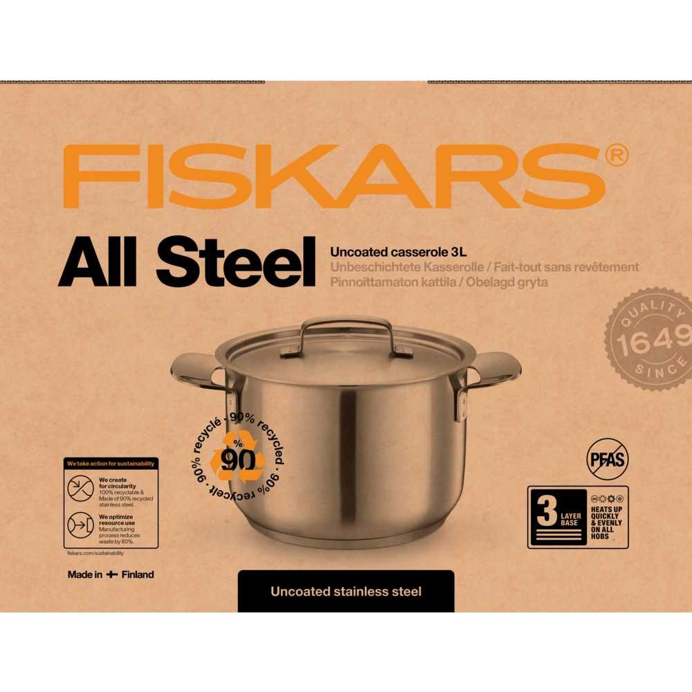 Кастрюля Fiskars All Steel матовая 3 л (1064751) - фото 8