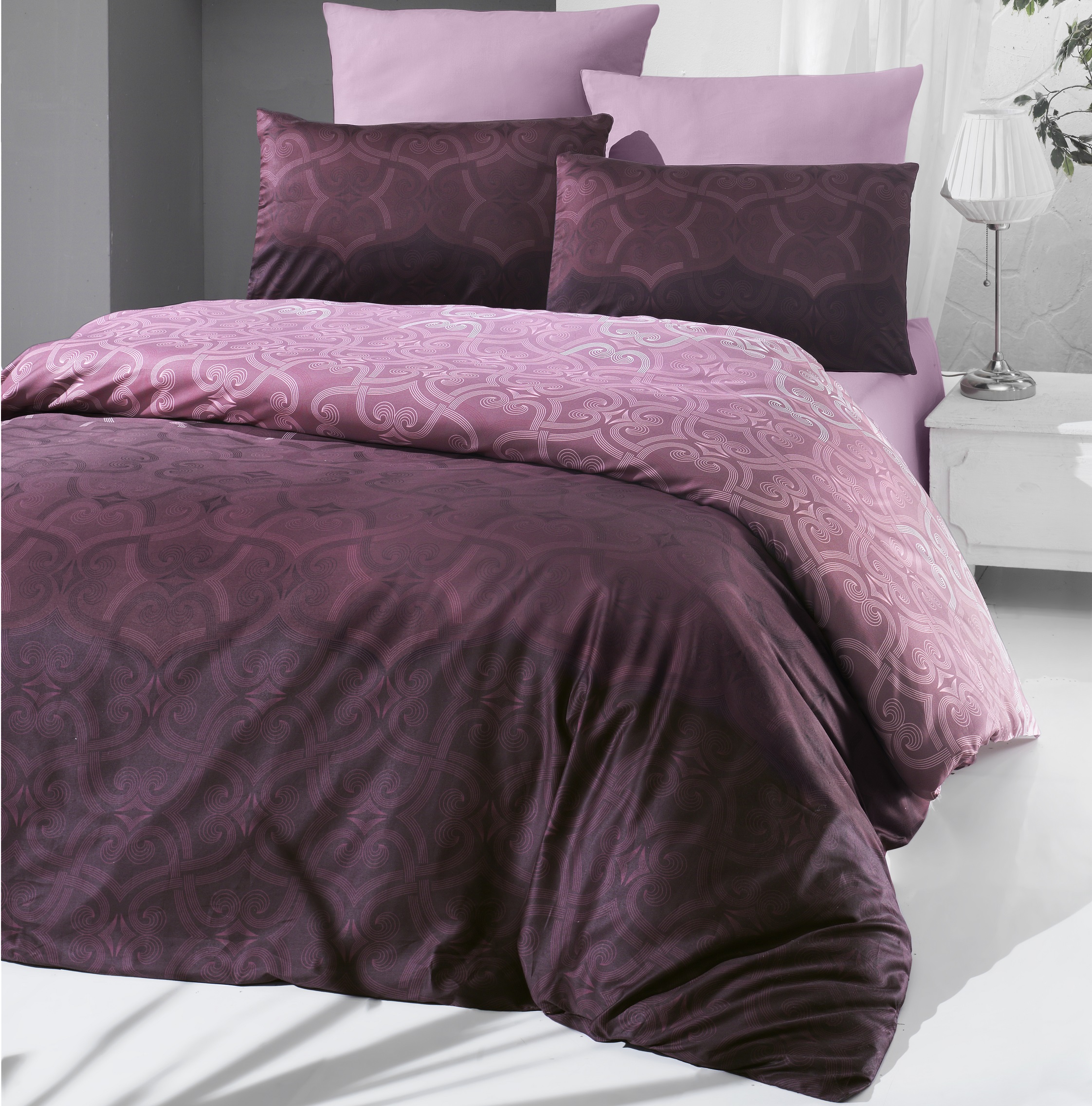 Комплект постельного белья Victoria Sateen Pandora Rose, 200х220, сатин, бордовый с розовым (2200000551726) - фото 1