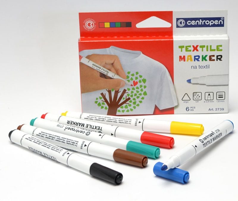 Набір текстильних маркерів Centropen Textile конусоподібних 1.8 мм 6 шт. (2739.6) - фото 2