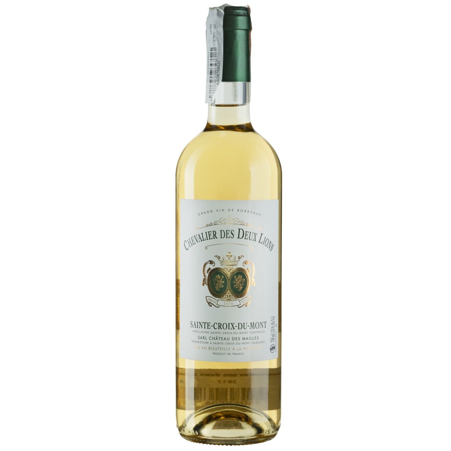 Вино Chevalier des Deux Lions Sainte-Croix-du-Mont , біле, солодке, 0,75 л - фото 1
