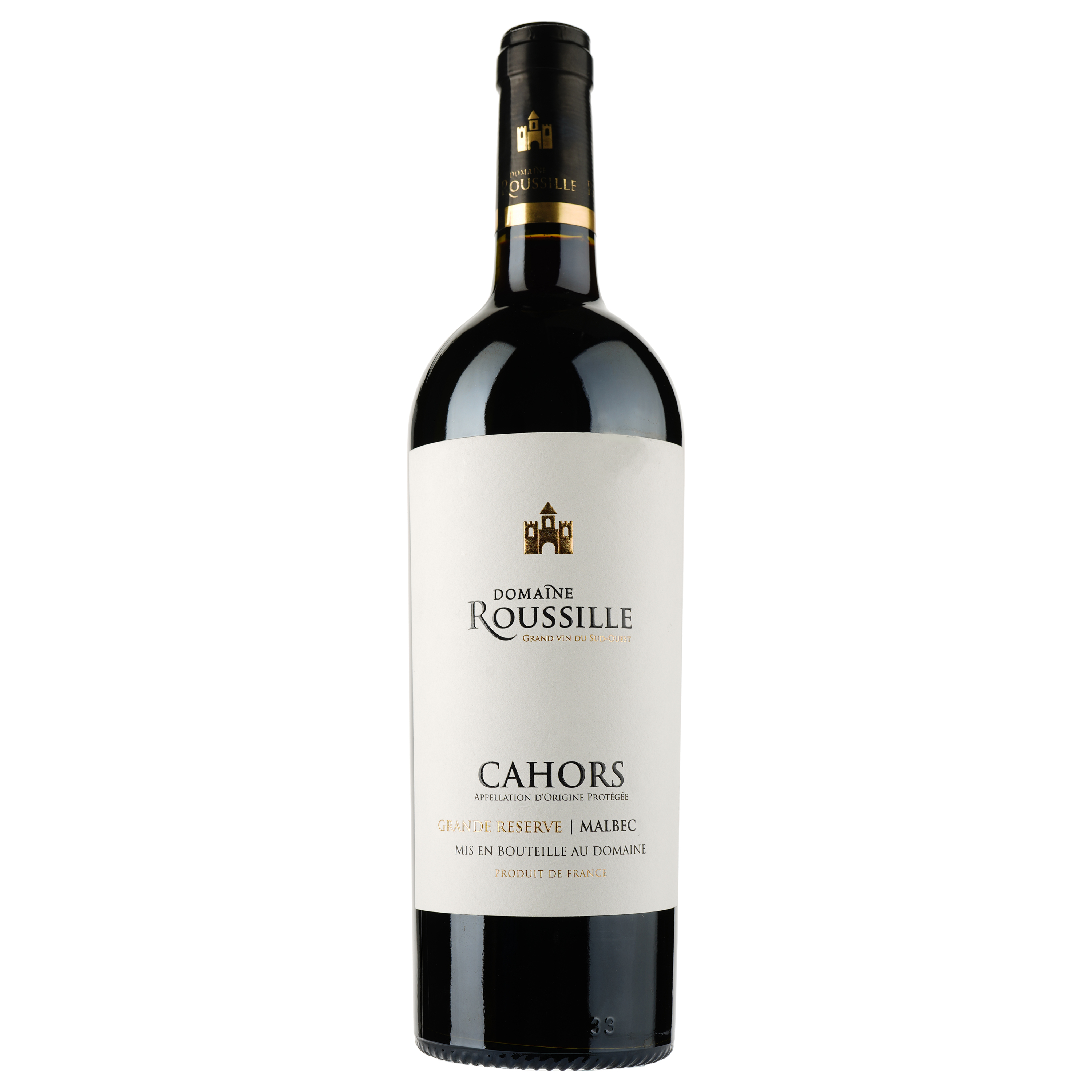 Вино Domaine Roussille Grande Reserve 2019 AOP Cahors, красное, сухое, 0.75 л - фото 1