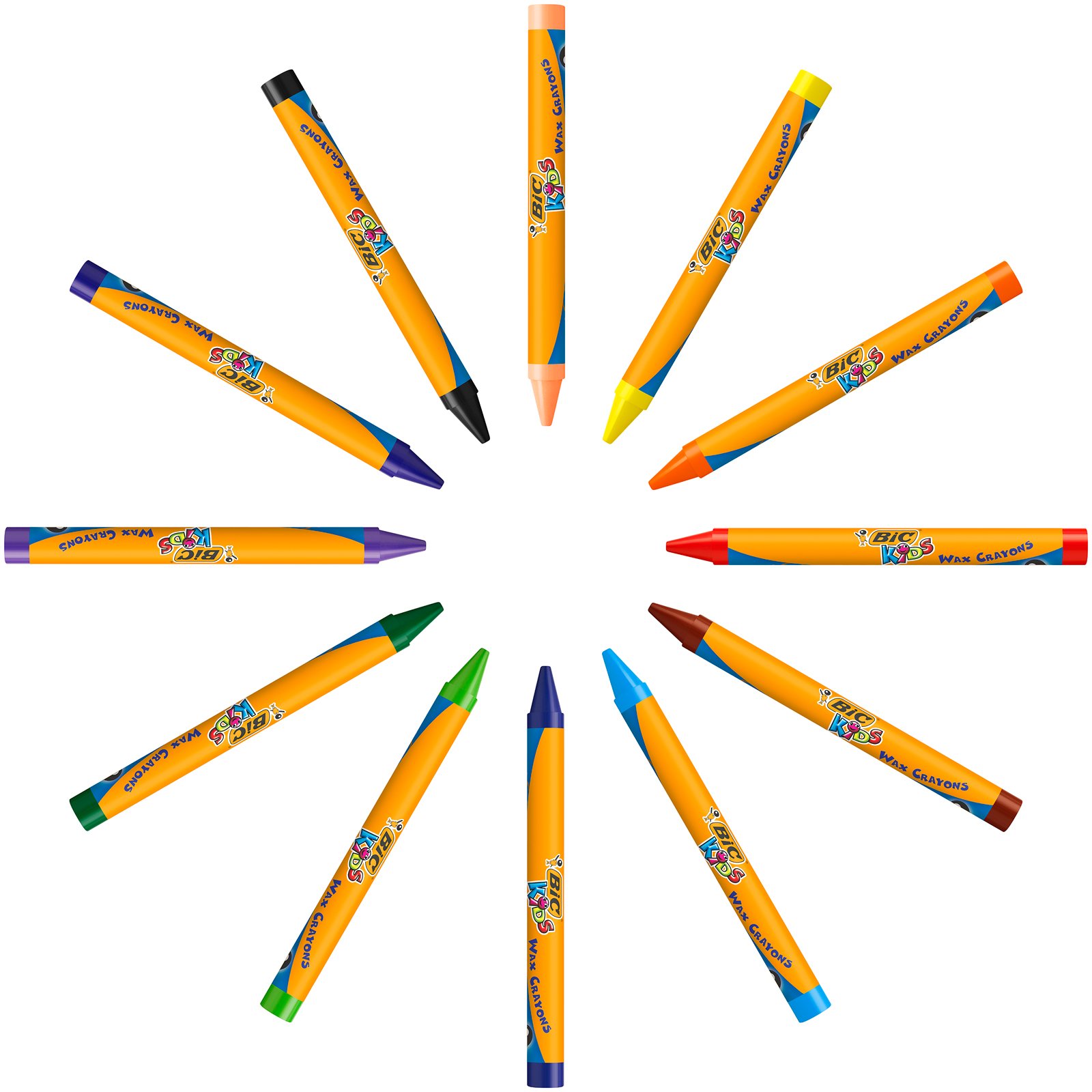 Мелки восковые BIC Wax Crayons, 12 цветов (927829) - фото 2