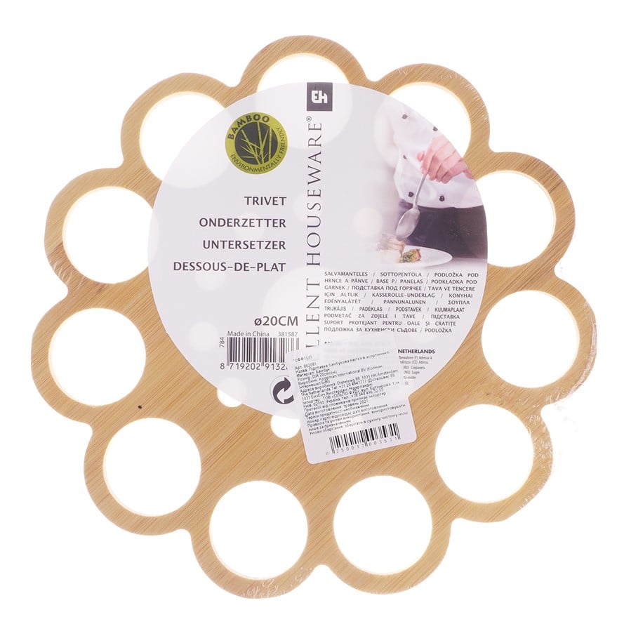 Подставка Бамбуковая Offtop Цветок, круги (862081) - фото 1