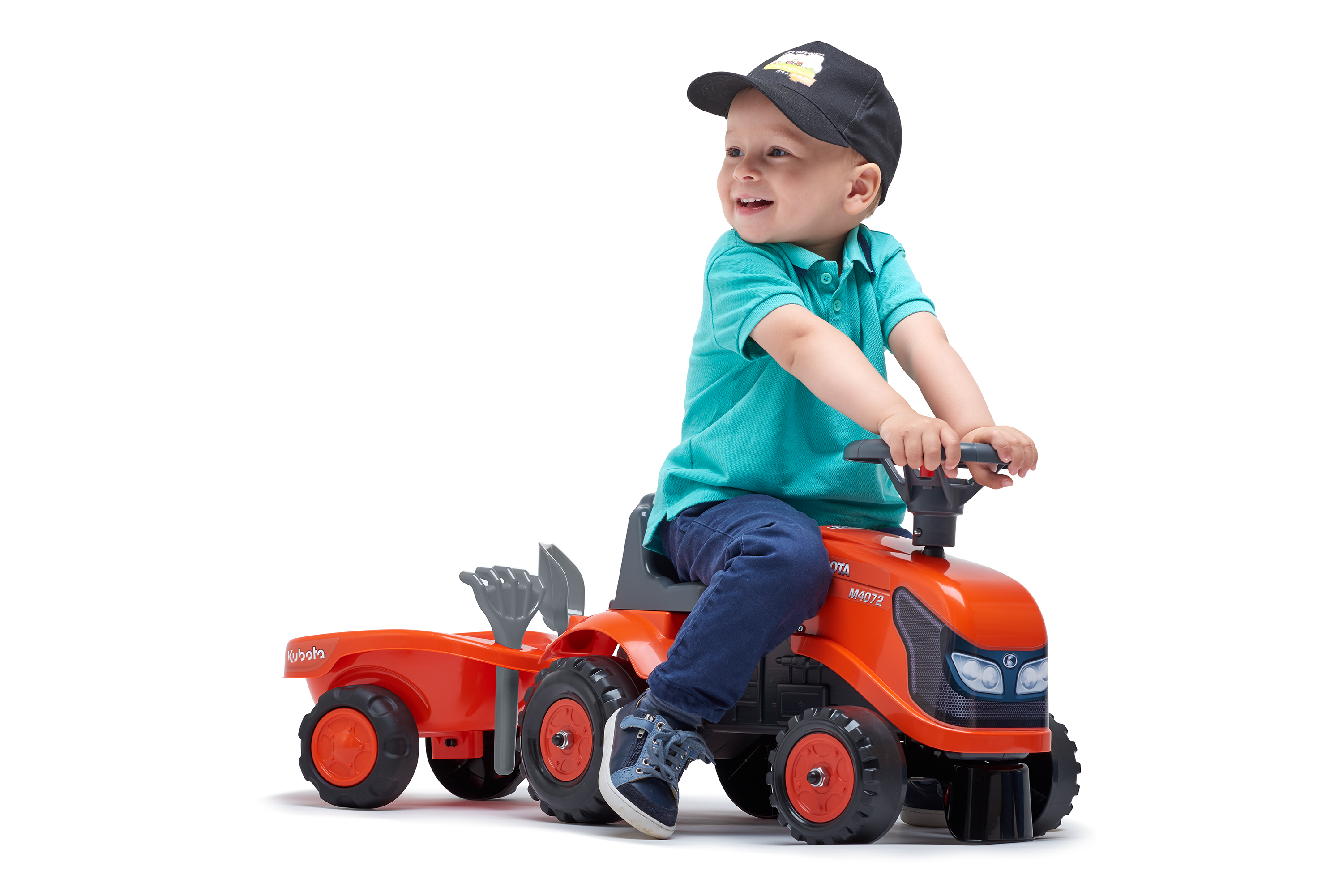 Дитячий трактор-каталка Falk 260C Kubota, з причепом, помаранчевий (260C) - фото 4