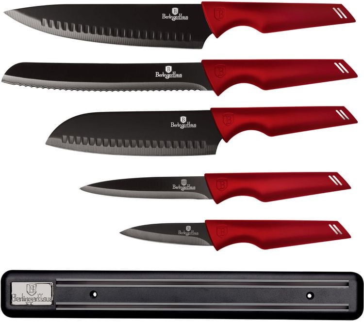 Набір ножів Berlinger Haus Metallic Line Burgundy Edition, червоний з чорним (BH 2694) - фото 1