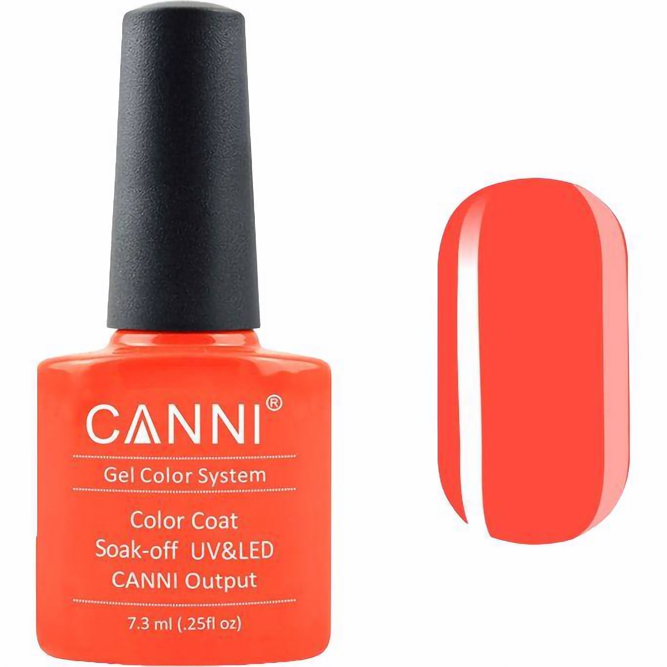 Гель-лак Canni Color Coat Soak-off UV&LED 144 насыщенный красно-оранжевый 7.3 мл - фото 1