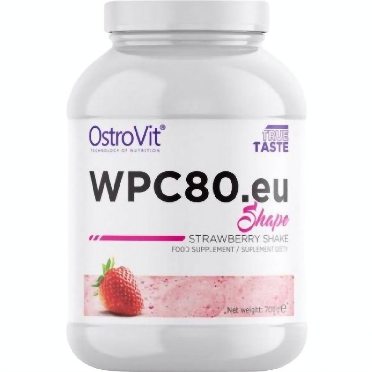 Протеин OstroVit WPC80.eu Shape Strawberry Shake 700 г - фото 1