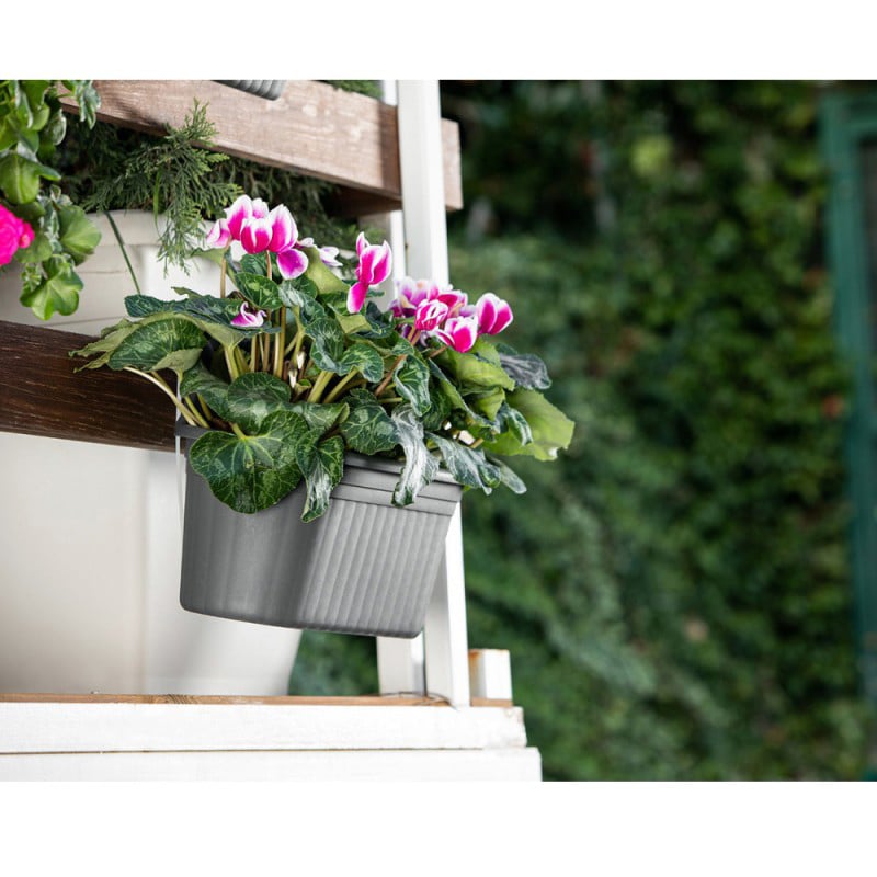 Горшок для цветов Serinova балконный подвесной Camellia, 3 л, антрацитовый (TOM1-Antrasit) - фото 3