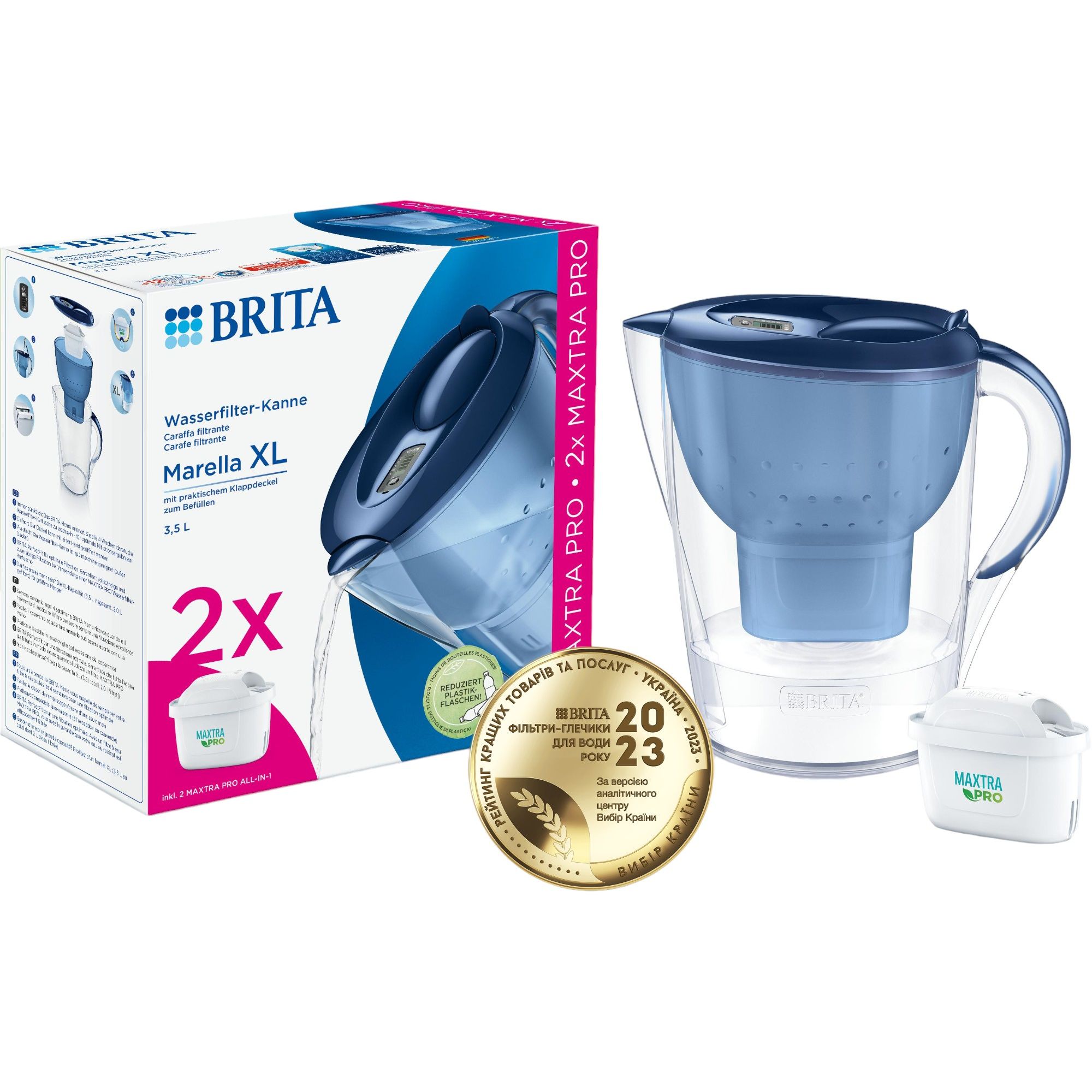 Фільтр-глечик Brita Marella XL MXpro синій + 2 картриджі (1052786) - фото 5