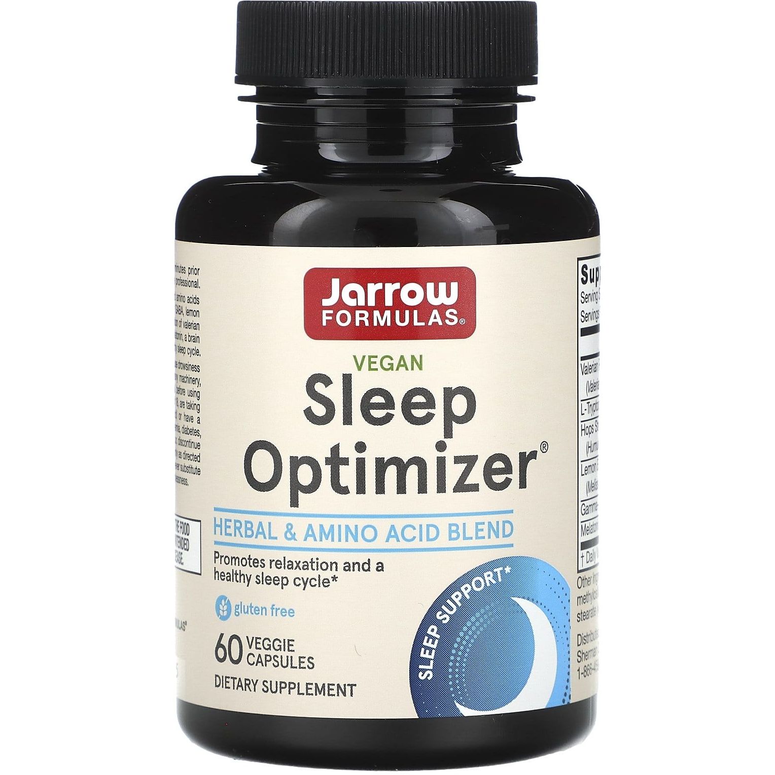 Добавка для нормализации сна Jarrow Formulas Sleep Optimizer 60 вегетарианских капсул - фото 1