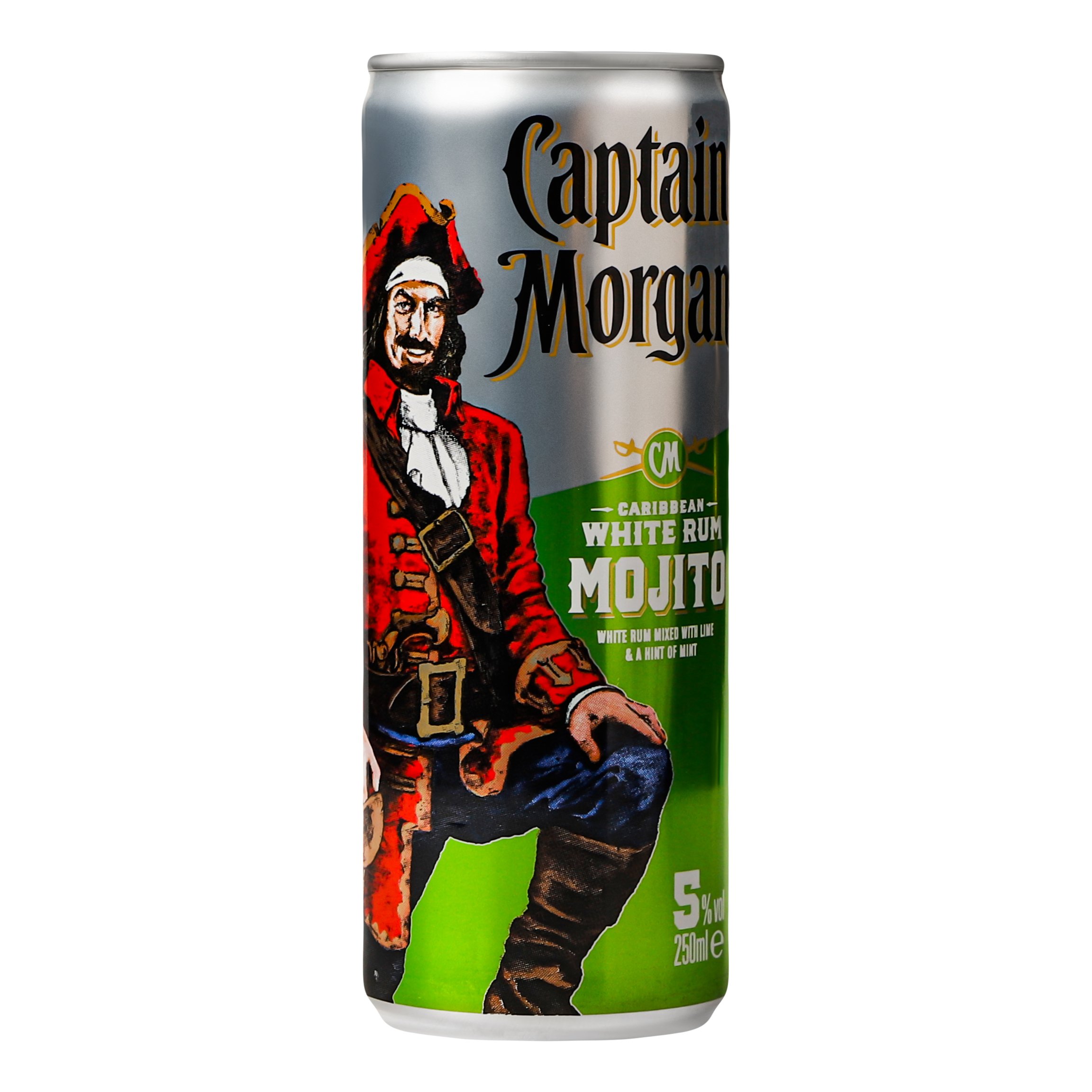 Напиток слабоалкогольный Captain Morgan White Mojito ж/б, 0,25 л, 5% (878968) - фото 1