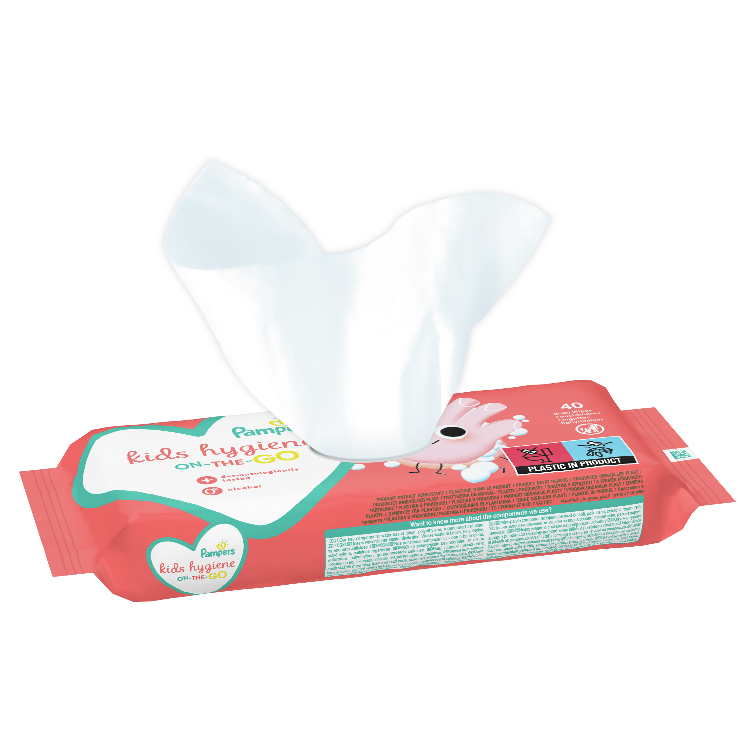 Набір дитячих вологих серветок Pampers Kids Hygiene On-The-Go, 600 шт. (15 упаковок по 40 шт.) - фото 4