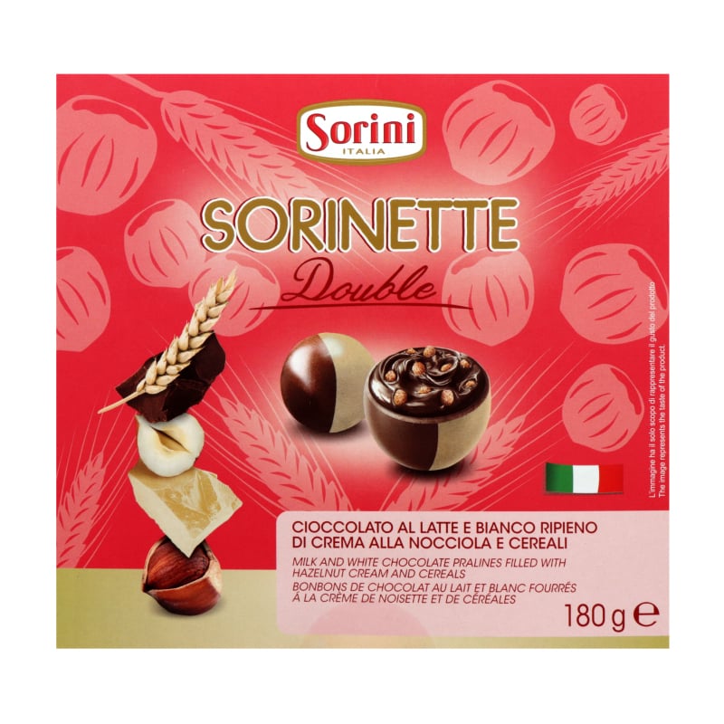 Шоколадні цукерки Sorini Sorinette Double, білий, молочний, 180 г (766967) - фото 1