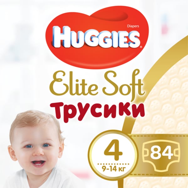 Набор подгузников-трусиков Huggies Elite Soft Pants 4 (9-14 кг), 84 шт. (2 уп. по 42 шт.) - фото 1