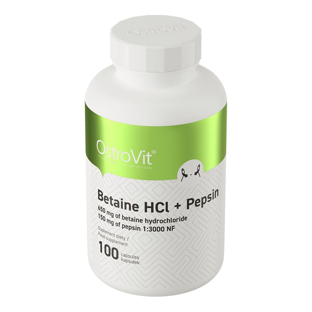 Амінокислота OstroVit Betaine HCl + Pepsin 100 капсул - фото 2