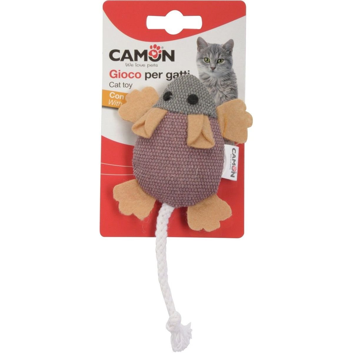 Іграшка для котів Camon Джинсова мишка, з ароматом котячої м'яти, 7,5 см, в асортименті - фото 2