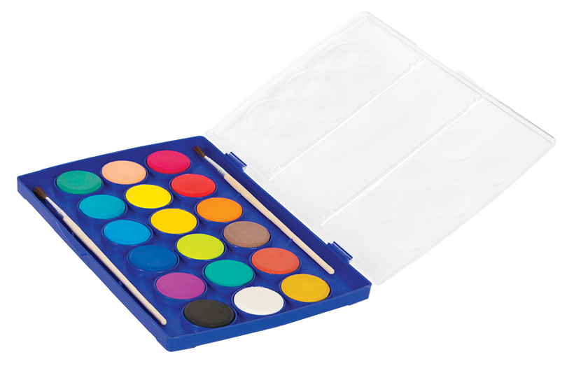 Краски акварельные Colorino, большие таблетки, с кисточкой, 18 цветов (54737PTR) - фото 2