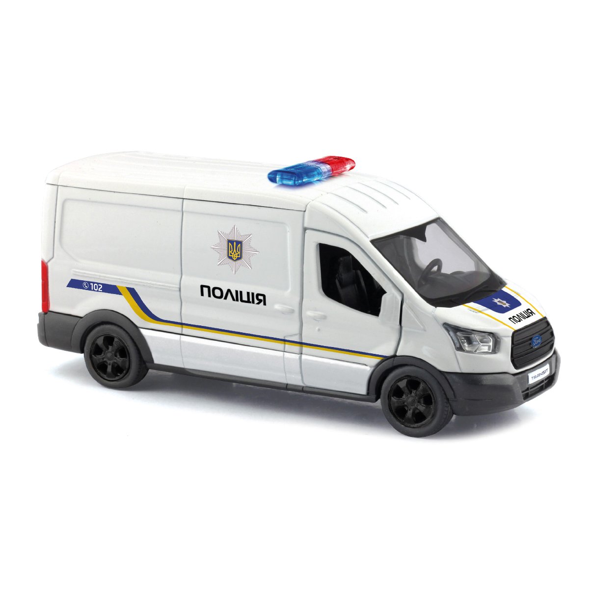 Автомодель TechnoDrive Ford Transit Van 2018 Полиция, 1:32, белая (250343U) - фото 4