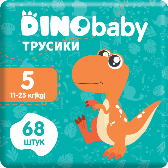 Набір підгузків-трусиків Dino Baby 5 (11-25кг), 68 шт. (2 уп. по 34 шт.) - фото 2