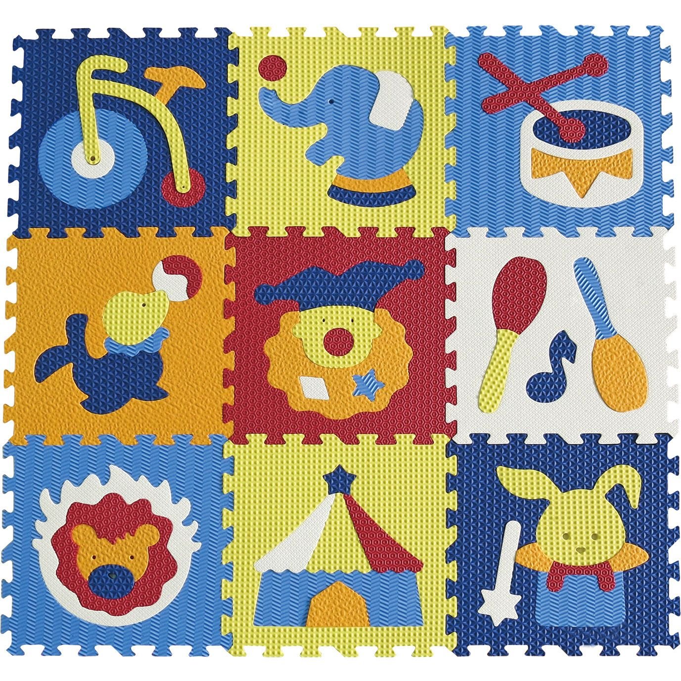 Дитячий розвиваючий ігровий килимок-пазл Baby Great Дивовижний цирк, 92х92 см (GB-M129С) - фото 1
