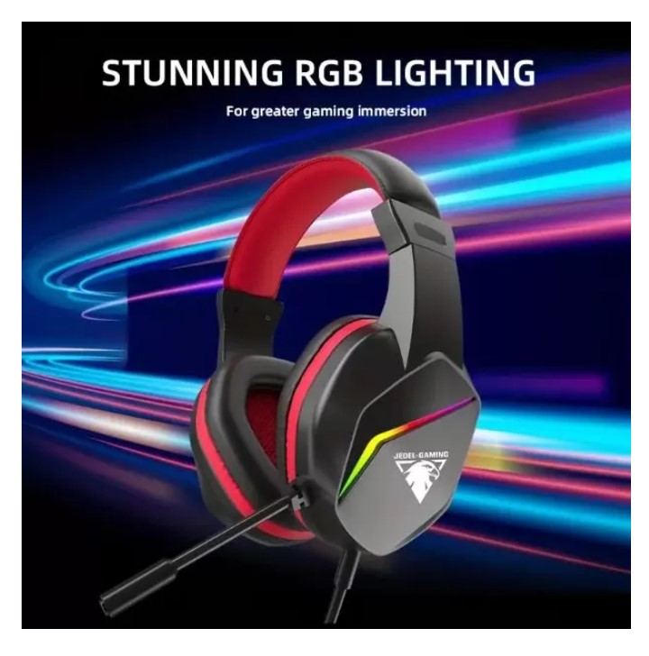 Игровые наушники Jedel GH269 с микрофоном RGB 7.1 Channel Black-Red - фото 3