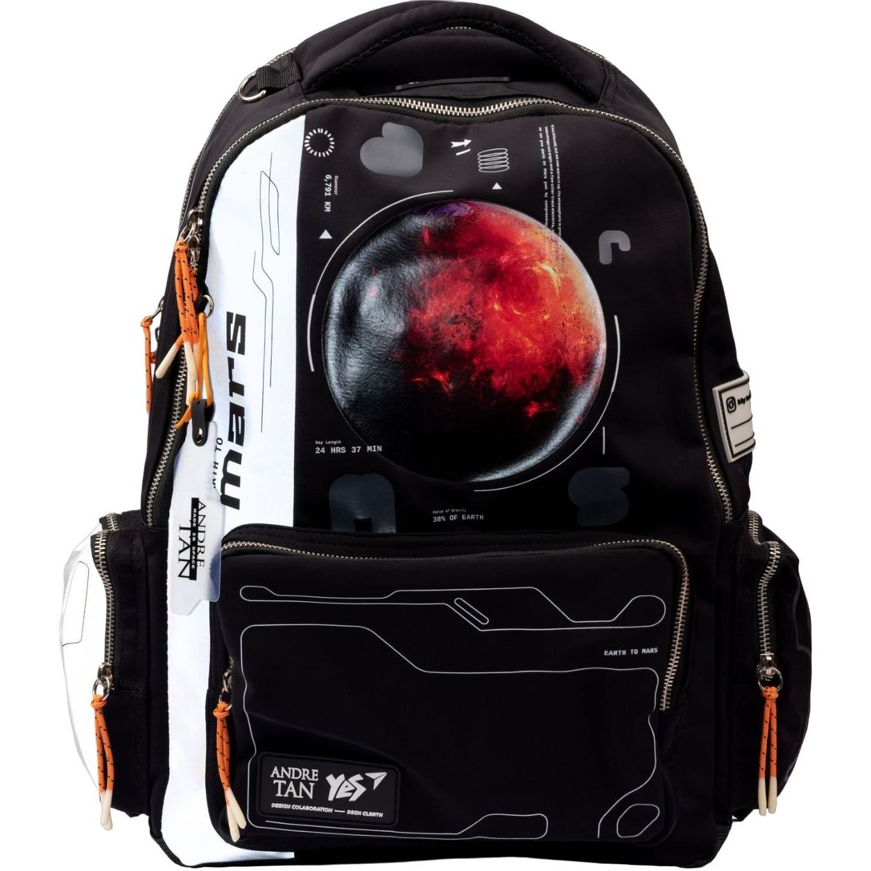 Фото - Шкільний рюкзак (ранець) Yes Рюкзак  T-131 Andre Tan Space black light, сірий з чорним  (559050)