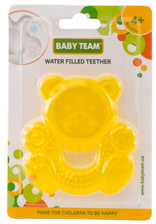 Прорезыватель с водой Baby Team Мишка, желтый (4004) - фото 2