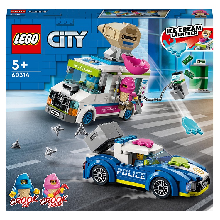 Конструктор LEGO City Погоня поліції за вантажівкою з морозивом, 317 деталей (60314) - фото 1
