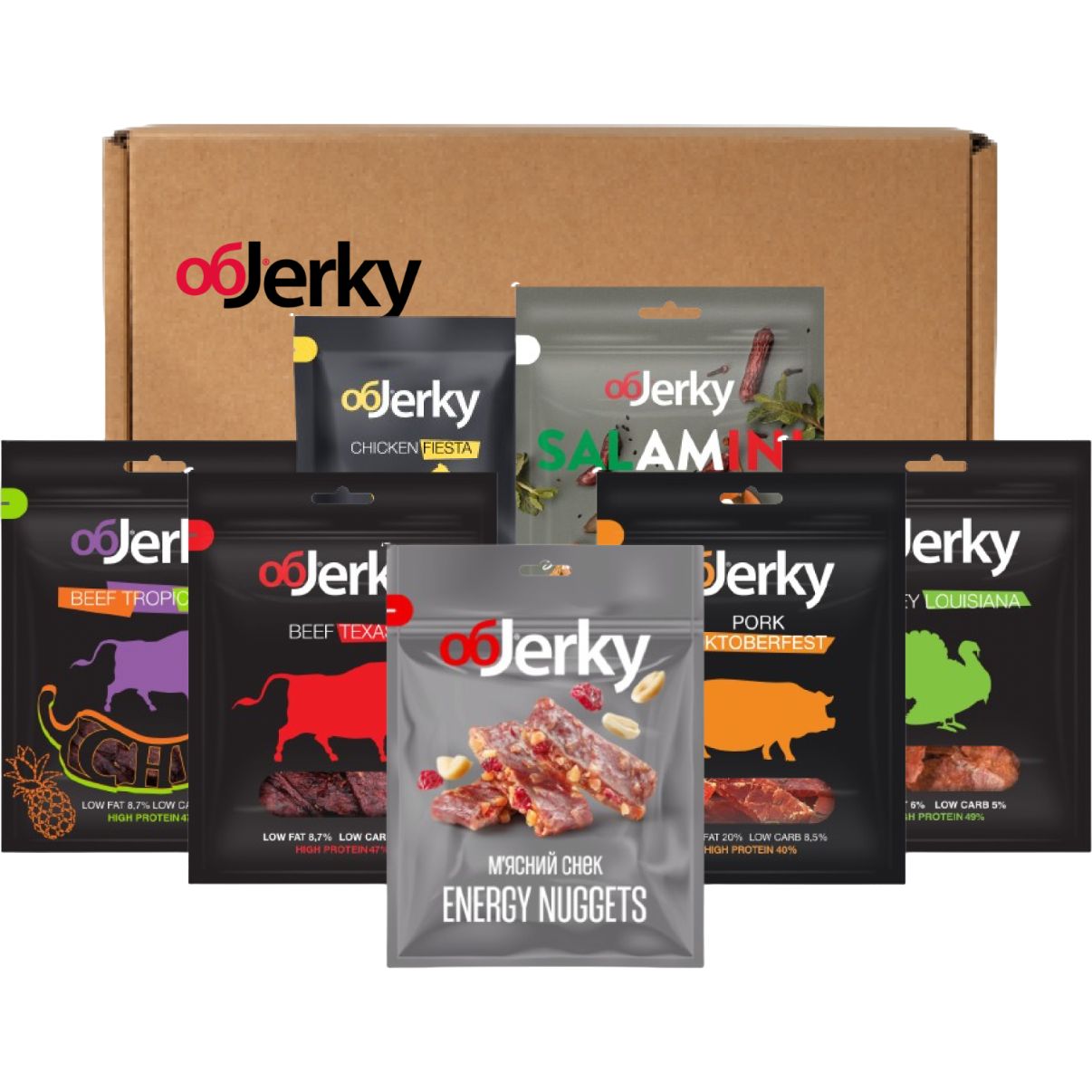 Ассорти мясных снеков Objerky Дискавери Бокс 360 г - фото 1