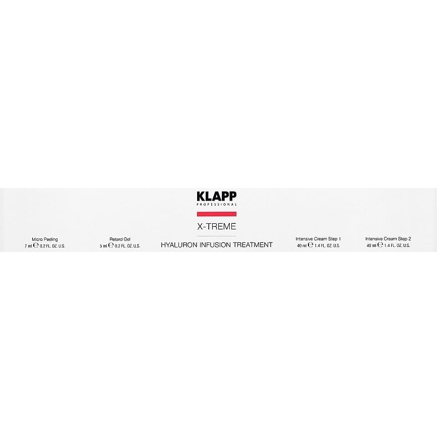 Набір Klapp X-Treme Hyaluron Infusion Treatment, peel/7ml + gel/5ml + cream/40ml + cream/40ml - фото 1