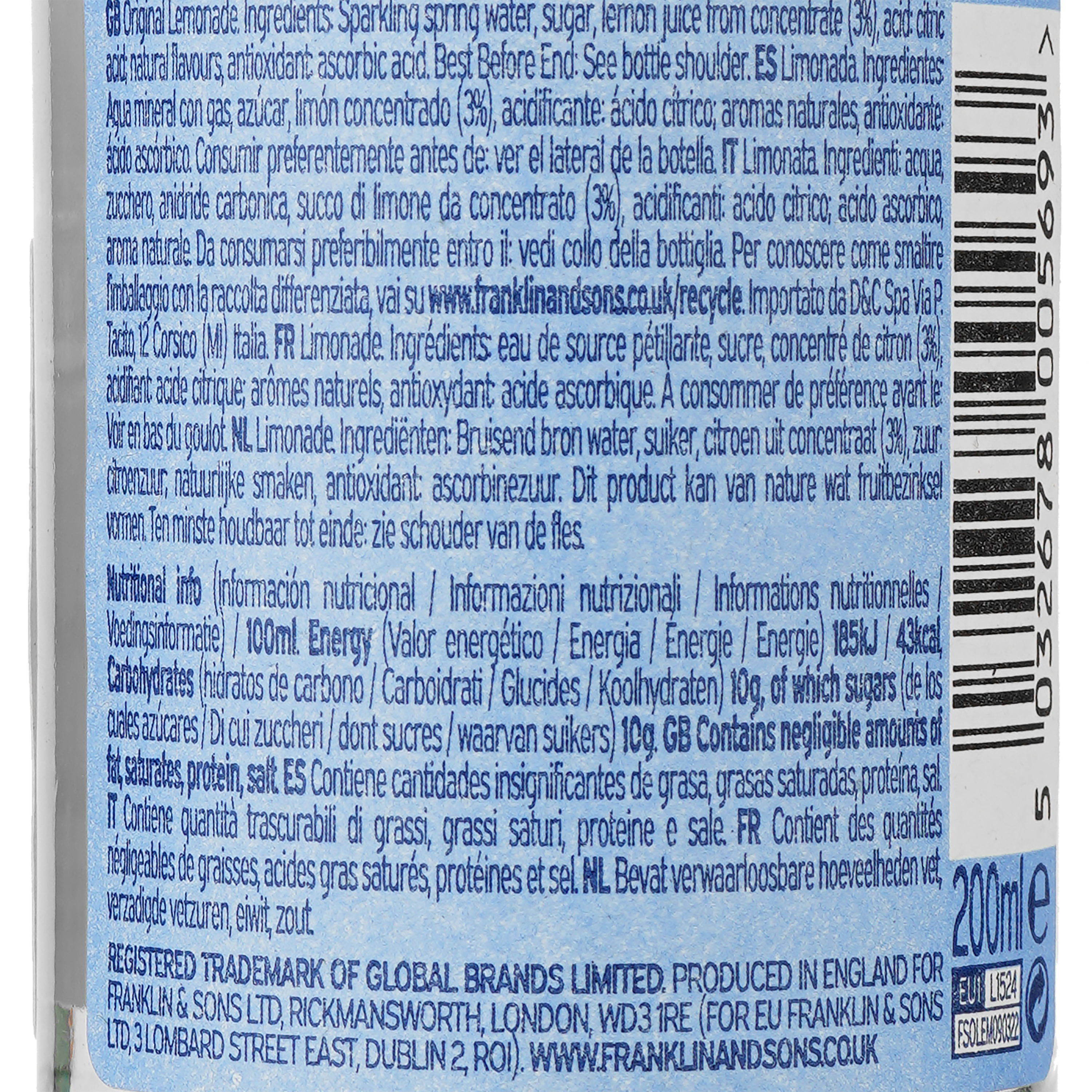 Напиток Franklin & Sons Original Lemonade безалкогольный 200 мл (45791) - фото 3