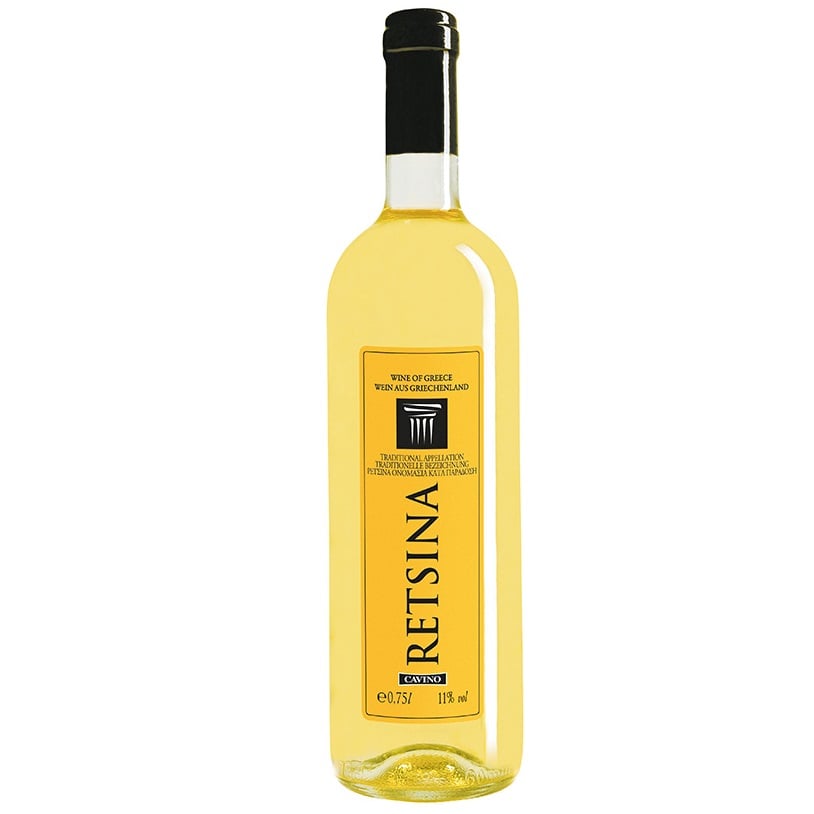 Вино Cavino Retsina, біле, сухе, 11%, 0,75 л (8000019538246) - фото 1