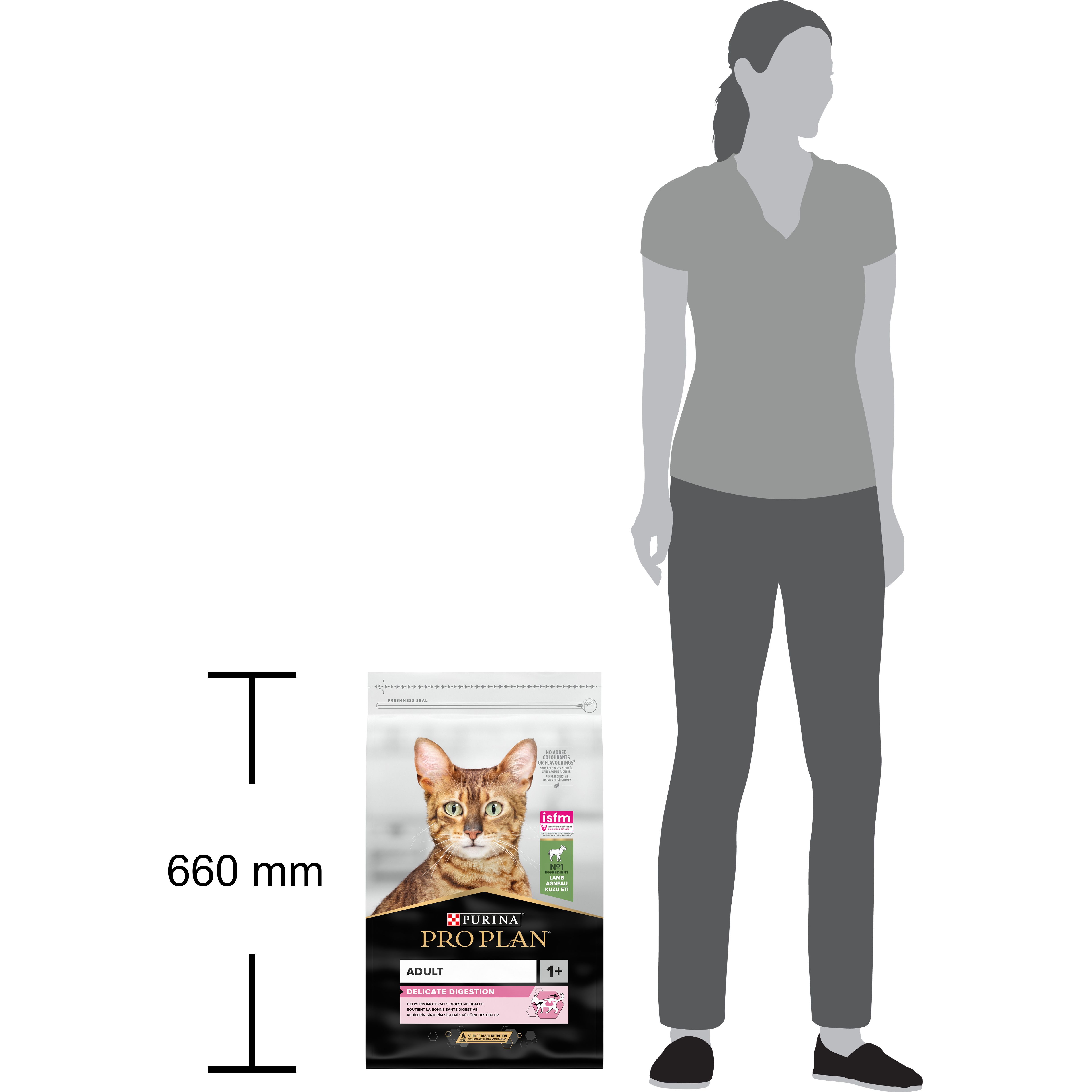 Сухой корм для кошек с чувствительным пищеварением Purina Pro Plan Delicate, с ягненком, 10 кг (12434335) - фото 3