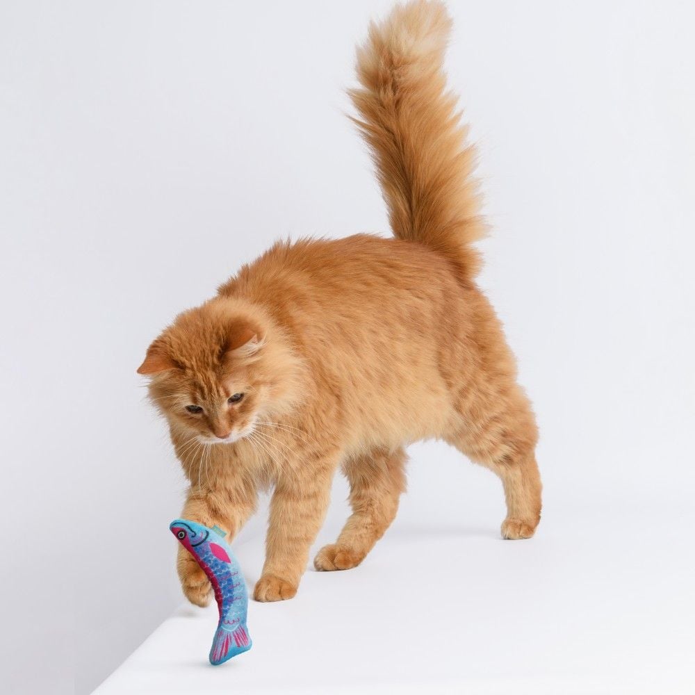 Іграшка для котів Barksi Веселі рибки з котячою м'ятою та дзвіночком 16.5 см 3 шт. - фото 9