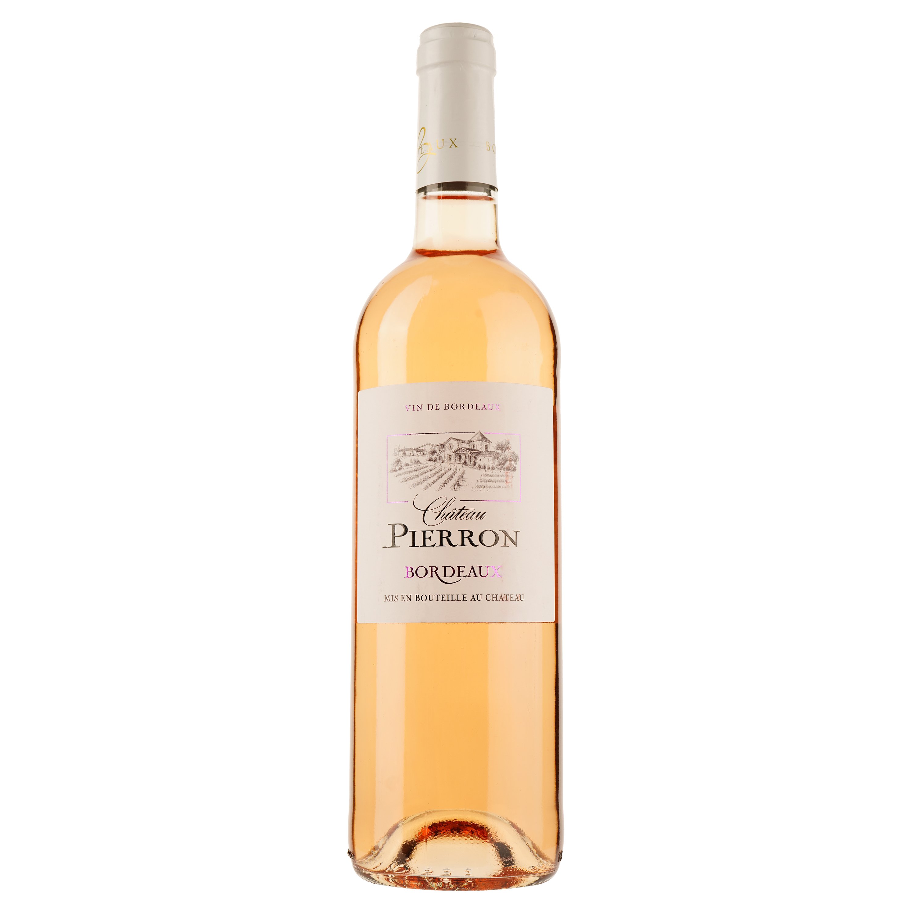 Вино Chateau Pierron Bordeaux AOP, розовое, сухое, 0,75 л - фото 1
