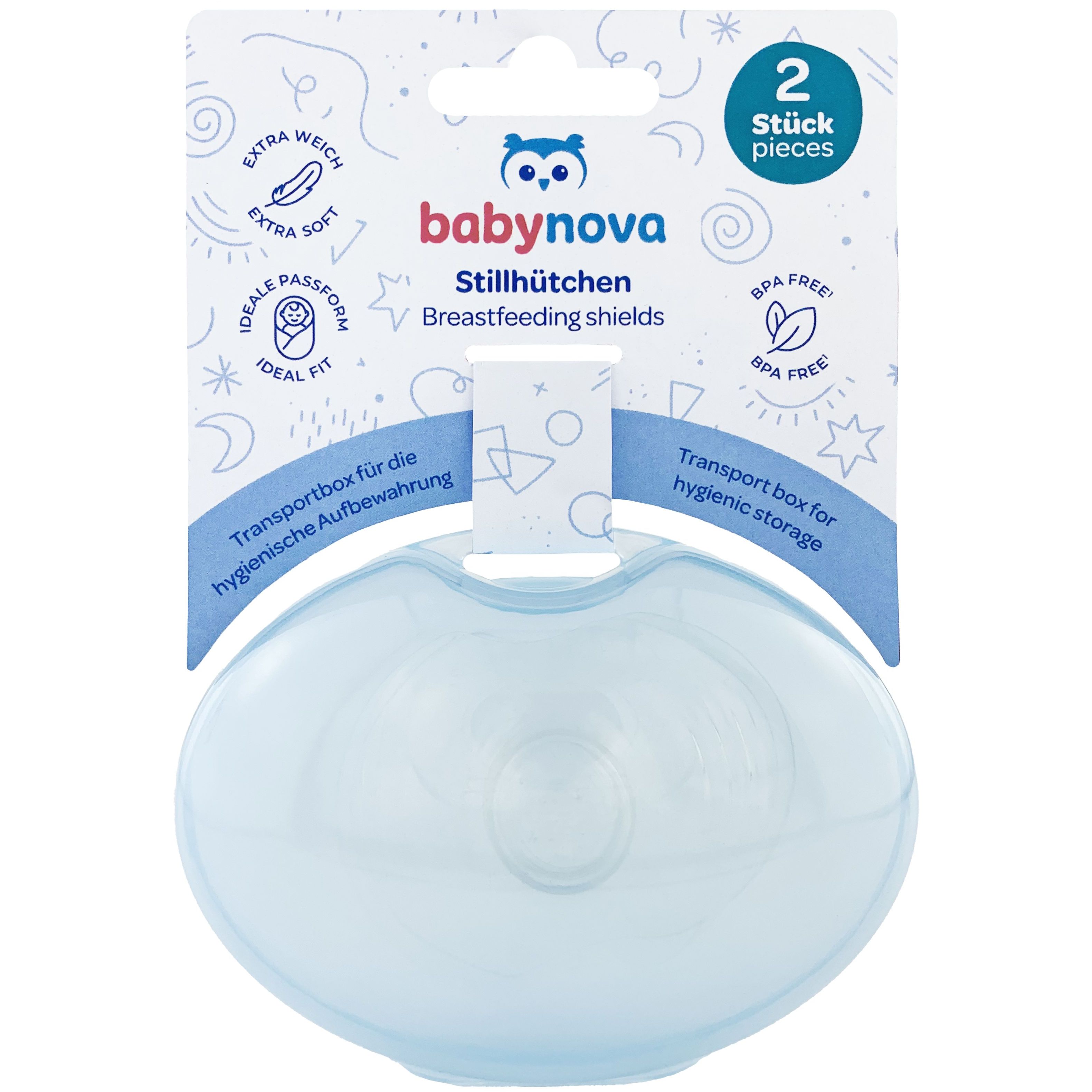 Накладки для груди Baby-Nova силиконовая голубая (3964011) - фото 1