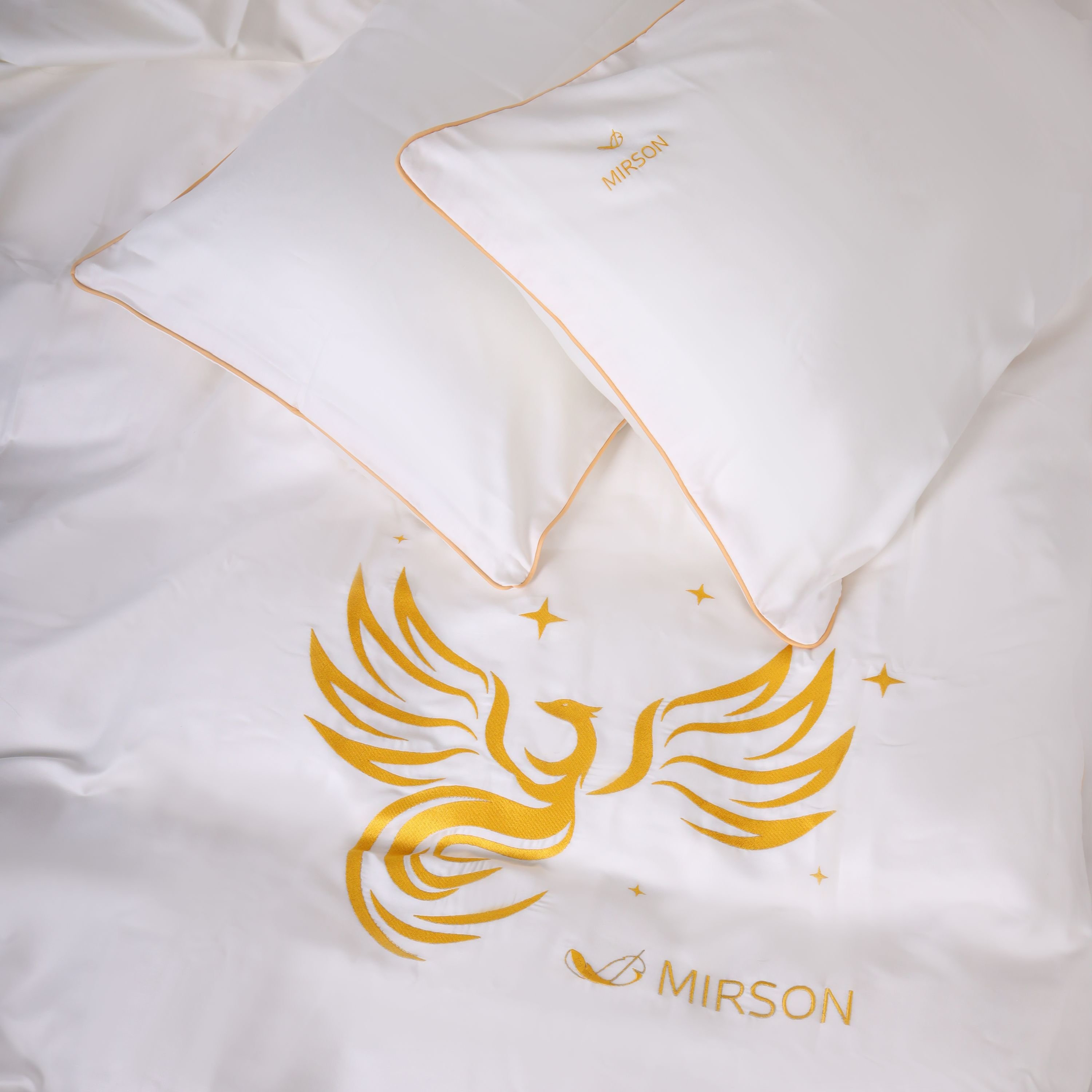 Пододеяльник MirSon Fire Bird 0001 Сатин Elit Moko White 160х220 см (2200008706418) - фото 1