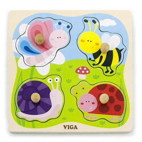 Деревянная рамка-вкладыш Viga Toys Насекомые (50131) - фото 1