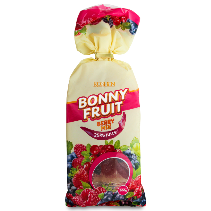 Цукерки желейні Roshen Bonny-Fruit Ягідний мікс 200 г (774116) - фото 1